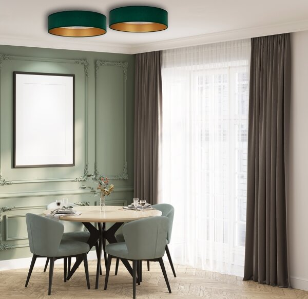 Plafonieră LED VELVET STAR LED/24W/230V d. 40 cm verde/aurie Brilagi