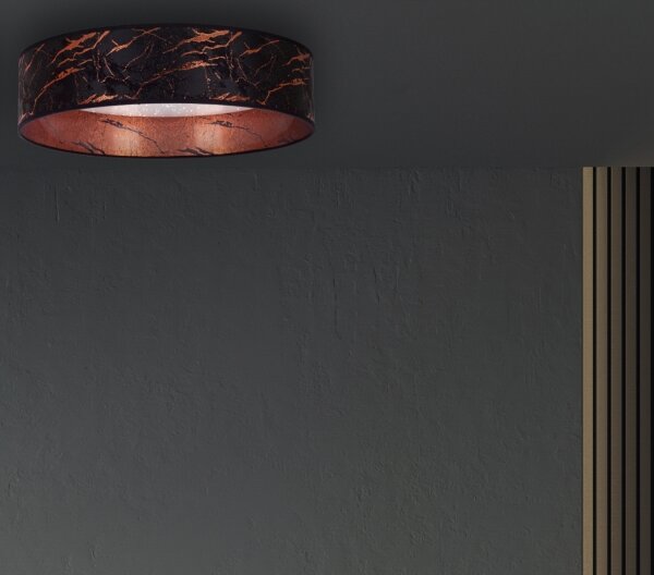 Plafonieră LED VELVET STAR LED/24W/230V d. 40 cm neagră/cupru Brilagi