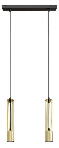LED Lustră pe cablu BARS 2xGU10/4,8W/230V aurie/neagră