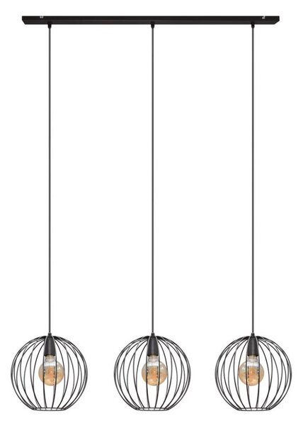 Lustră pe cablu MERCURE 3xE27/15W/230V neagră