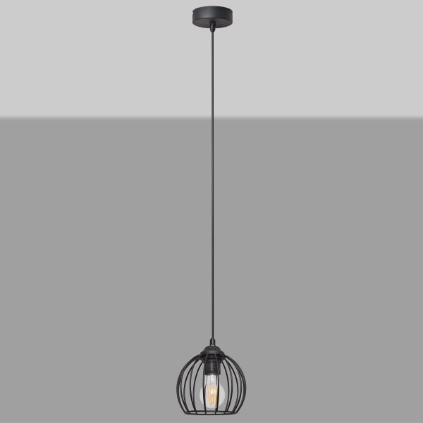 Lustră pe cablu MERCURE 1xE27/15W/230V diametru 16 cm neagră