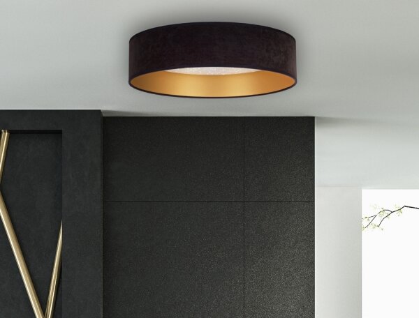 Plafonieră LED VELVET STAR LED/24W/230V d. 40 cm neagră/aurie Brilagi