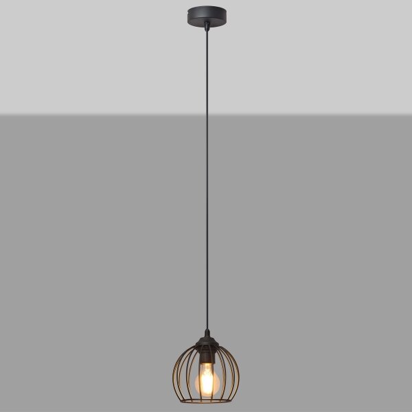 Lustră pe cablu MERCURE 1xE27/15W/230V diametru 16 cm neagră