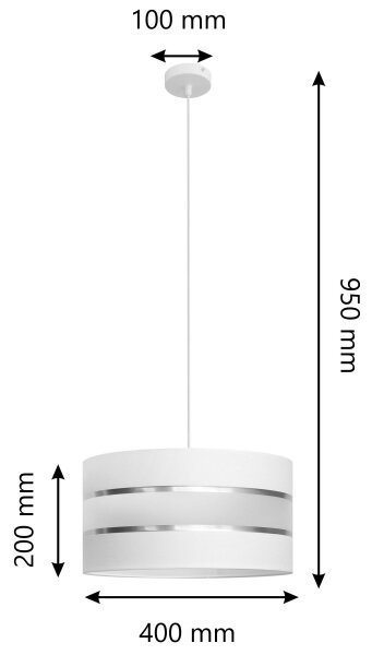 Lustră pe cablu HELEN 1xE27/15W/230V d. 40 cm albă