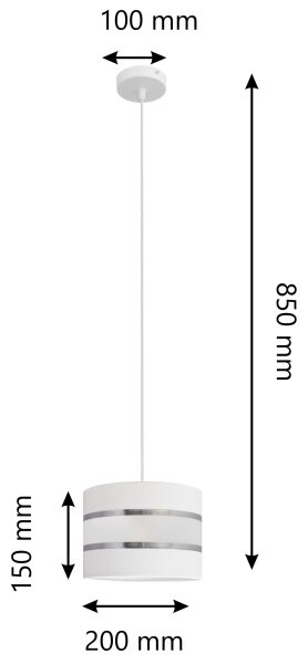 Lustră pe cablu HELEN 1xE27/15W/230V d. 20 cm albă