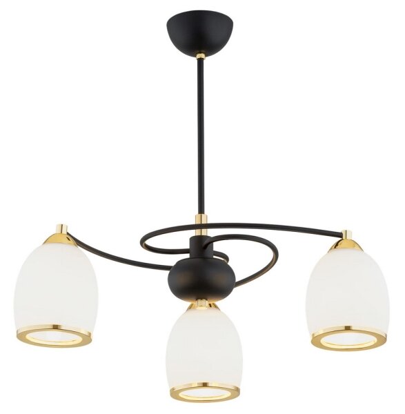 Lustră pe tijă AVILA PLUS 3xE27/15W/230V neagră/aurie/albă Argon 6144