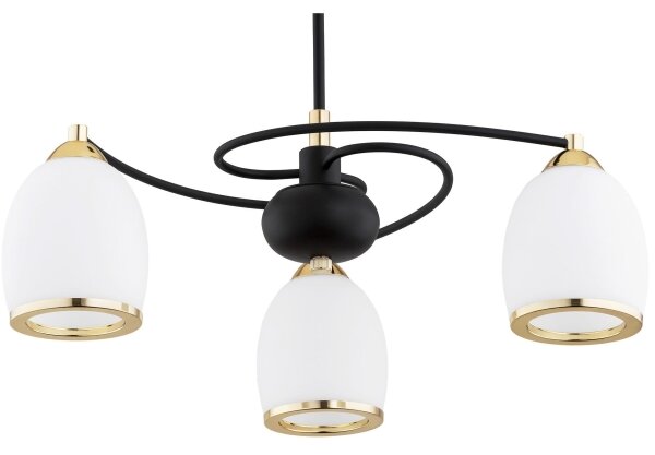 Lustră pe tijă AVILA PLUS 3xE27/15W/230V neagră/aurie/albă Argon 6144