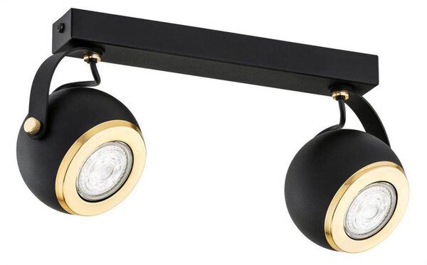 Spot KOS PLUS 2xGU10/5W/230V negru/auriu Argon 7039