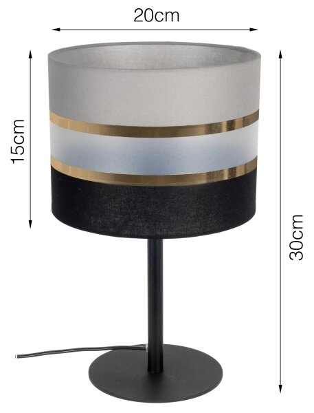 Lampă de masă CORAL 1xE27/60W/230V neagră/gri