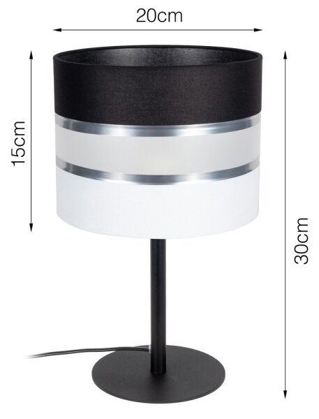 Lampă de masă CORAL 1xE27/60W/230V neagră/albă