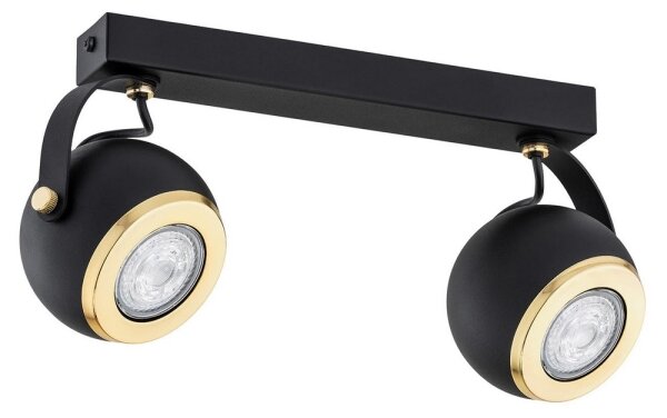 Spot KOS PLUS 2xGU10/5W/230V negru/auriu Argon 7039