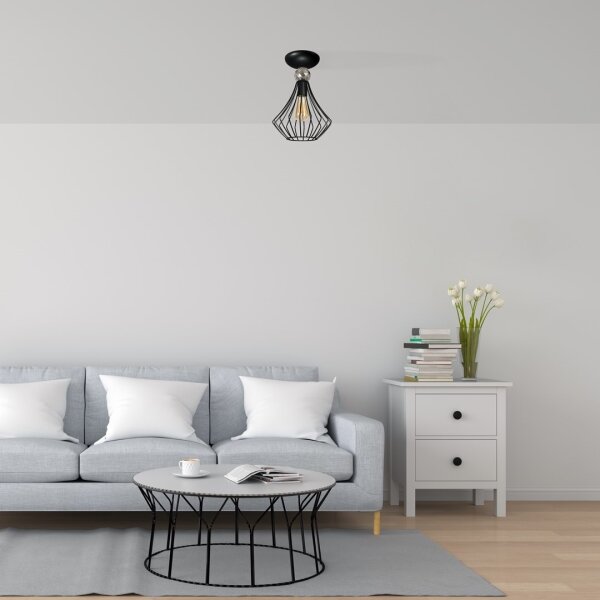 Lustră aplicată JEWEL 1xE27/60W/230V neagră