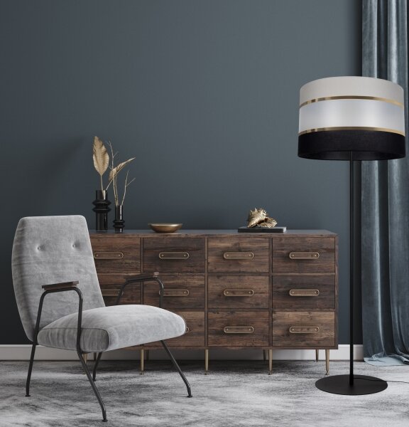 Lampadar CORAL 1xE27/60W/230V neagră/gri