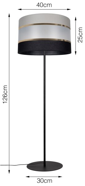 Lampadar CORAL 1xE27/60W/230V neagră/gri