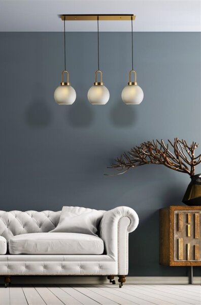 Lustră pe cablu SNOWDROP 3xE27/60W/230V alamă Searchlight 36632-3AC