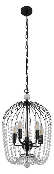 Lustră pe lanț SHOWER 5xE14/60W/230V neagră Searchlight 30216-5BK
