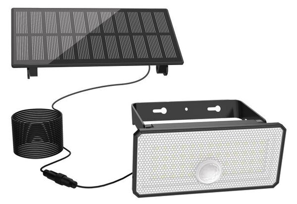 Aplică Solară LED Klausen Sunwave 2 KL190006 7W 700lm 7500K Negru IP44 17x9x7.8cm Lampă Exterior Economică Fără Cabluri Iluminat Sigur Curte