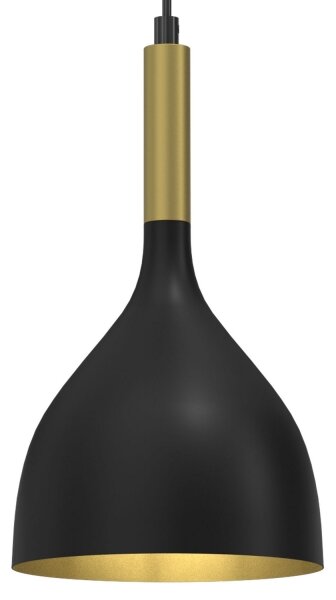 Lustră pe cablu NOAK 1xE27/60W/230V neagră/aurie