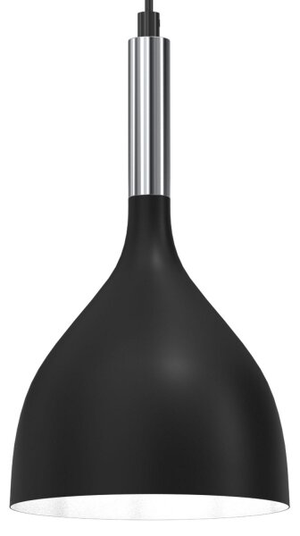 Lustră pe cablu NOAK 3xE27/60W/230V neagră/crom lucios