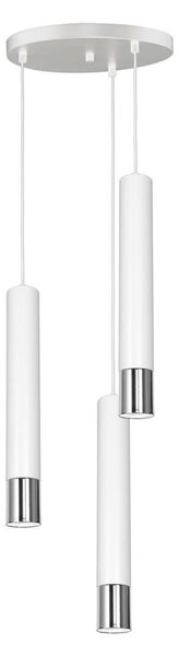 Lustră pe cablu NEST 3xGU10/8W/230V albă/crom lucios