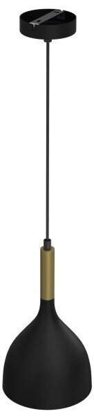 Lustră pe cablu NOAK 1xE27/60W/230V neagră/aurie