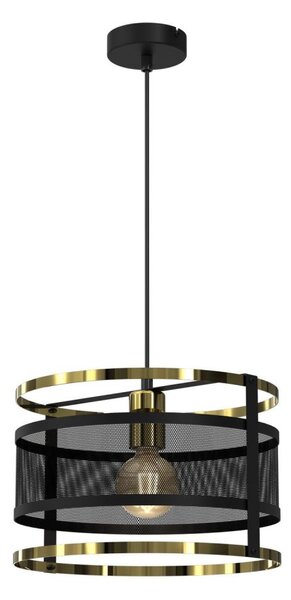 Lustră pe cablu RIM 1xE27/60W/230V neagră/aurie