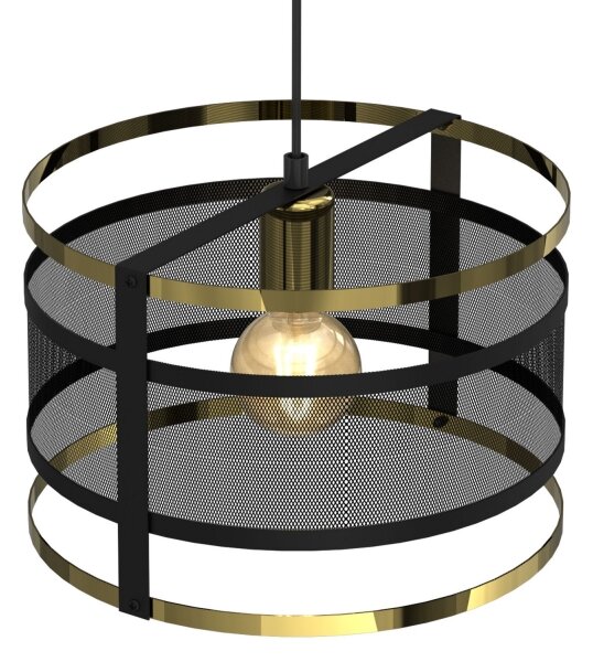 Lustră pe cablu RIM 1xE27/60W/230V neagră/aurie