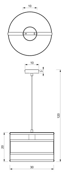 Lustră pe cablu RIM 1xE27/60W/230V neagră/aurie