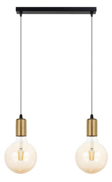 Lustră pe cablu MIROS 2xE27/60W/230V neagră/aurie