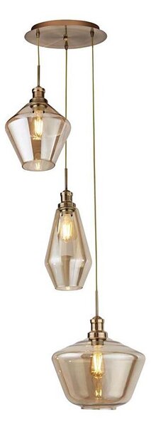 Lustră pe cablu MIA 3xE27/60W/230V alamă Searchlight 5423-3AB