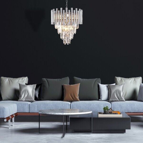 Lustră de cristal pe lanț MADISON 9xE14/40W/230V crom