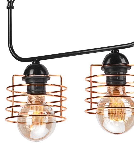 Lustră pe lanț MORGAN 2xE27/60W/230V neagră/cupru