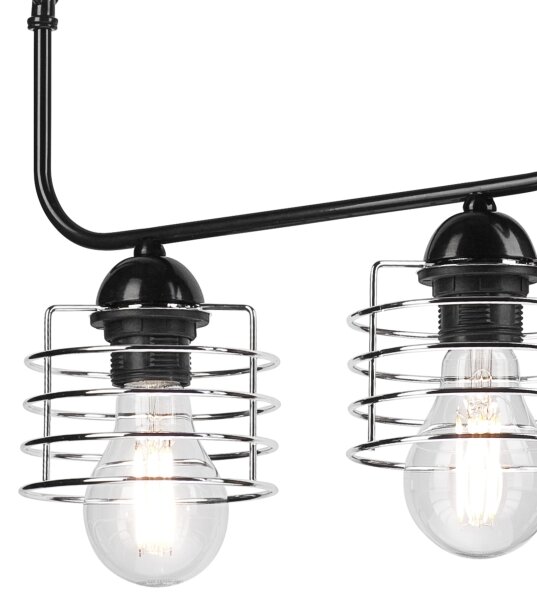 Lustră pe lanț MORGAN 3xE27/60W/230V neagră/crom