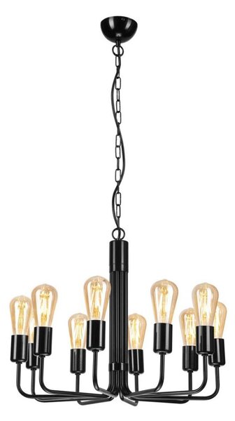 Candelabru cu lanț 10xE27/60W/230V, negru