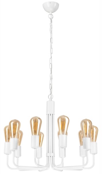 Candelabru cu lanț, 10 x E27, 60 W, 230 V, alb