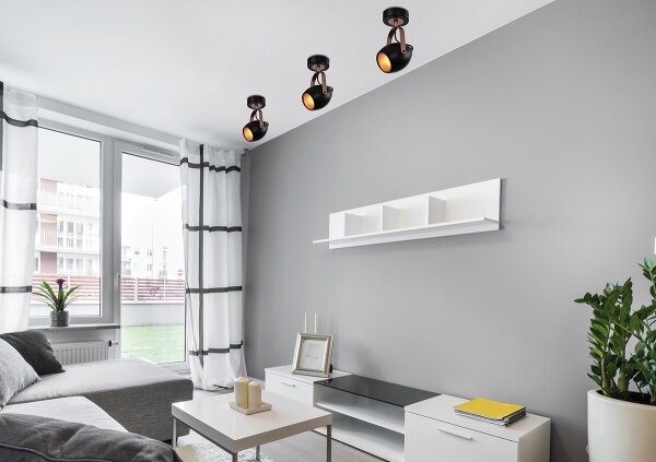 Spot ANICA 1xE14/40W/230V negru/cupru