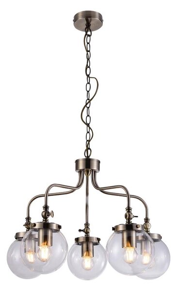 Lustră pe lanț BALLET 5xE27/40W/230V crom mat