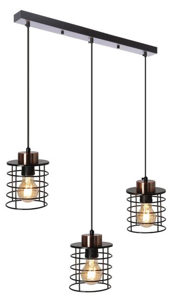 Lustră pe cablu GLOB 3xE27/40W/230V neagră
