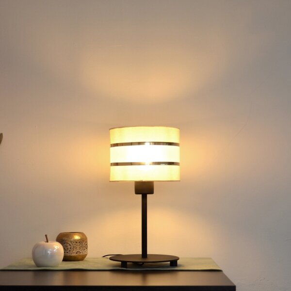 LED Lampă de masă HELEN 1xE27/15W/230V crem/neagră/aurie