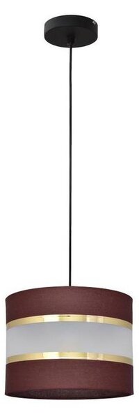 Lustră pe cablu HELEN 1xE27/15W/230V d. 20 cm maro/neagră/aurie