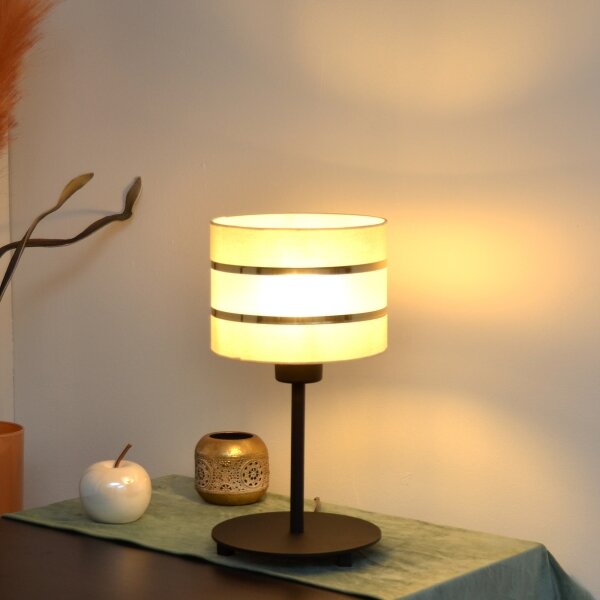 LED Lampă de masă HELEN 1xE27/15W/230V crem/neagră/aurie