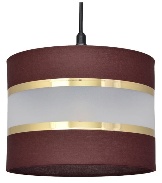 Lustră pe cablu HELEN 1xE27/15W/230V d. 20 cm maro/neagră/aurie