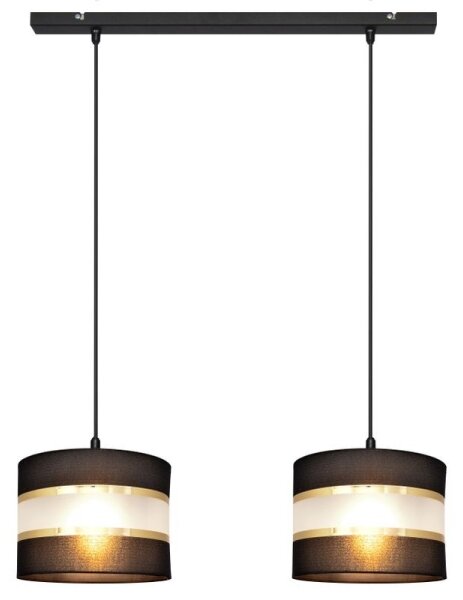 Lustră pe cablu HELEN 2xE27/15W/230V neagră/aurie