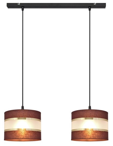 Lustră pe cablu HELEN 2xE27/15W/230V maro/neagră/aurie