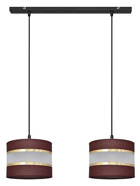 Lustră pe cablu HELEN 2xE27/15W/230V maro/neagră/aurie