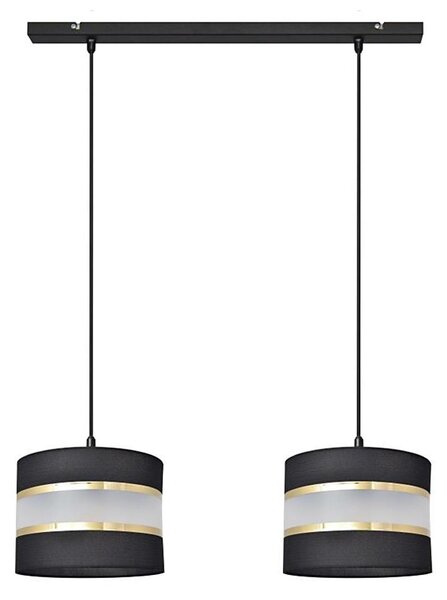 Lustră pe cablu HELEN 2xE27/15W/230V neagră/aurie