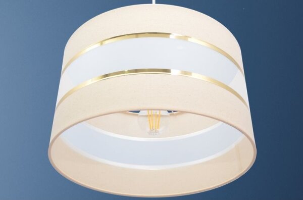 Lustră pe cablu HELEN 1xE27/15W/230V d. 35 cm crem/aurie
