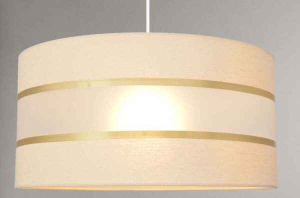 Lustră pe cablu HELEN 1xE27/15W/230V d. 40 cm crem/aurie