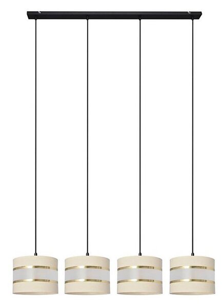 Lustră pe cablu HELEN 4xE27/15W/230V crem/neagră/aurie