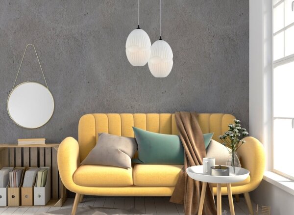 Lustră pe cablu ELLIPTIC 1xE27/11W/230V albă Klausen 111030